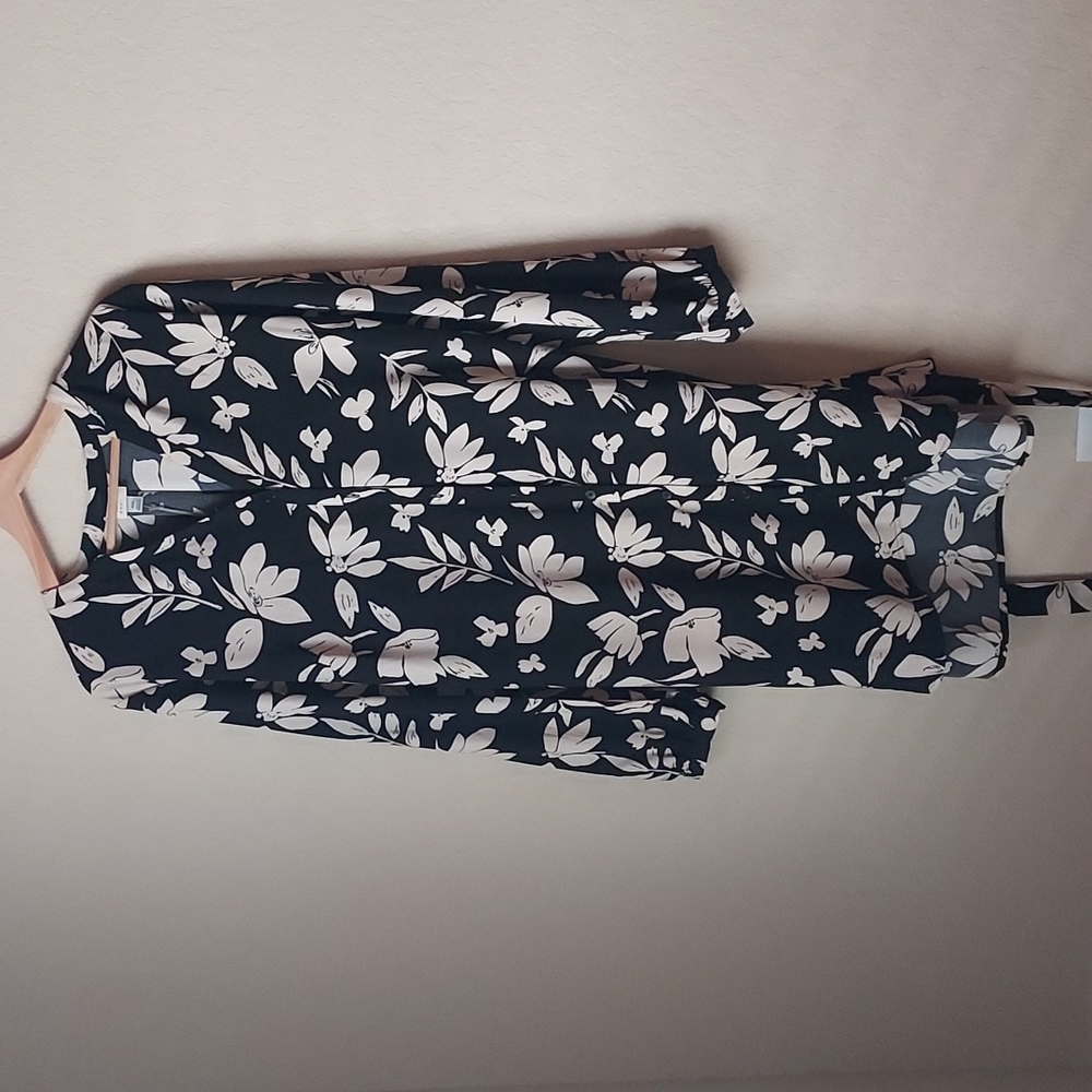 Floral Button Down Dress with Belt